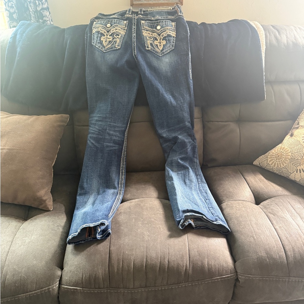 Rock Revival Dark Blue Jeans - Picture 2 of 3